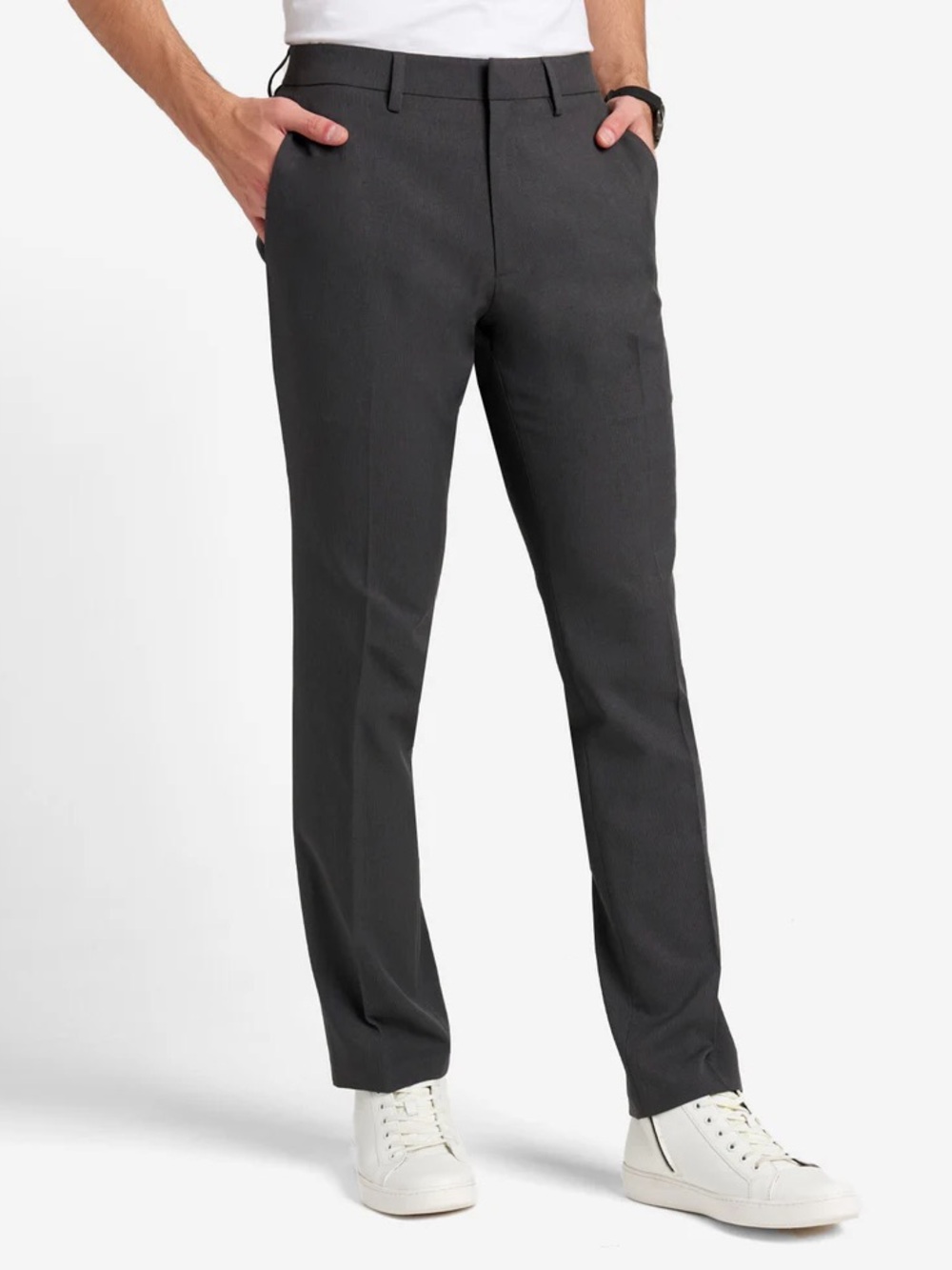Kenneth Cole Reaction Modern Fit Dress Pants 36X32 Charcoal Stretch Trousers NWT